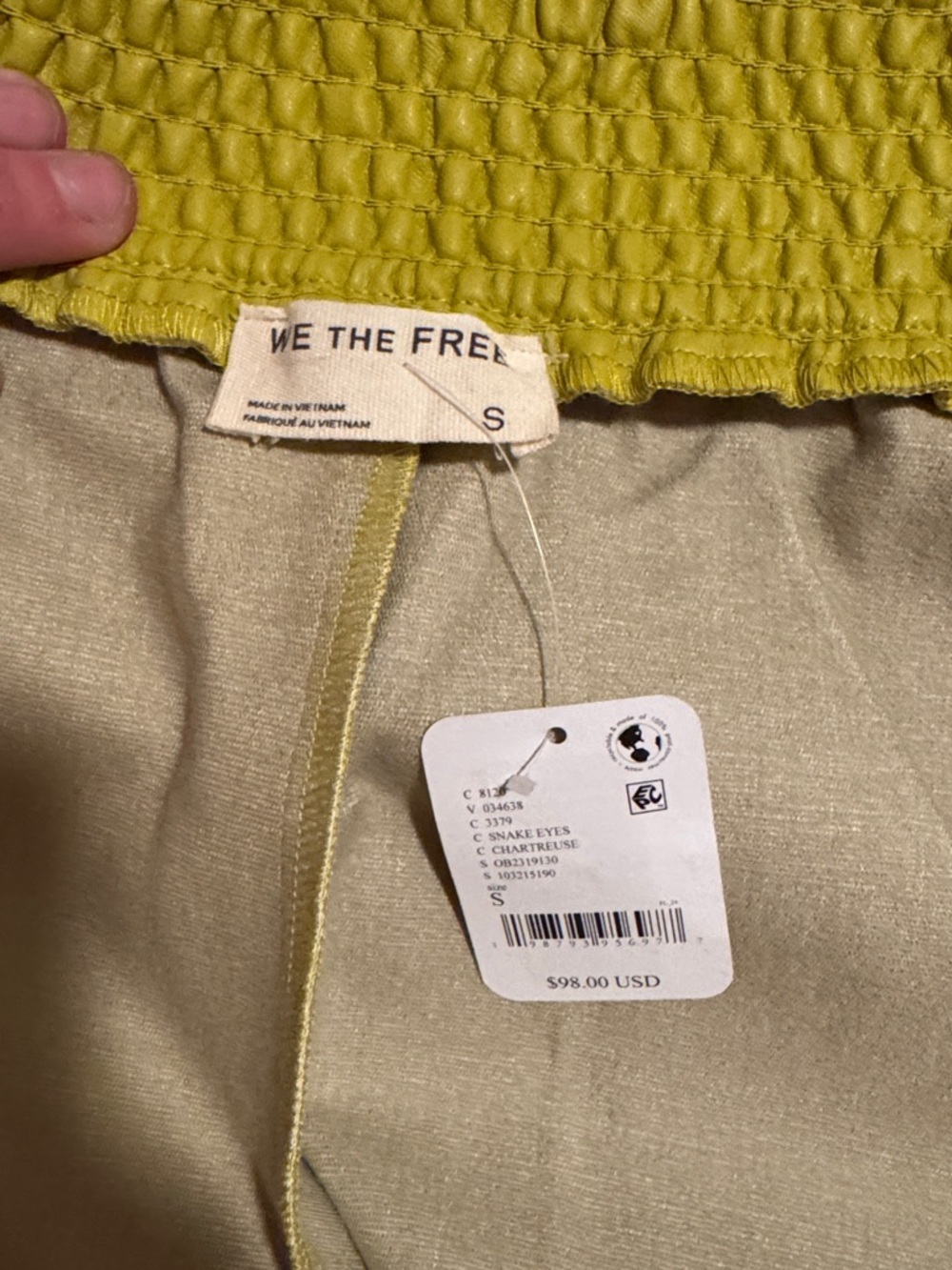 Free People We The Free Paradise Found Vegan Skort Chartreuse Skort SMALL NWT - Picture 11 of 14